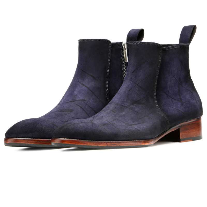 Carbine Blue Zipper Boots