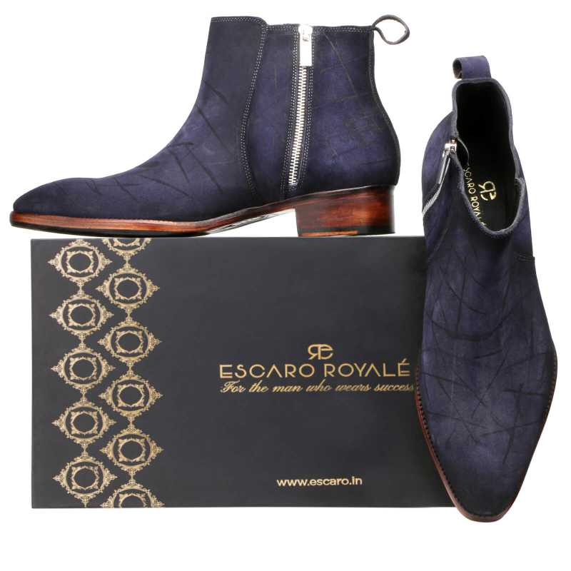 Carbine Blue Zipper Boots