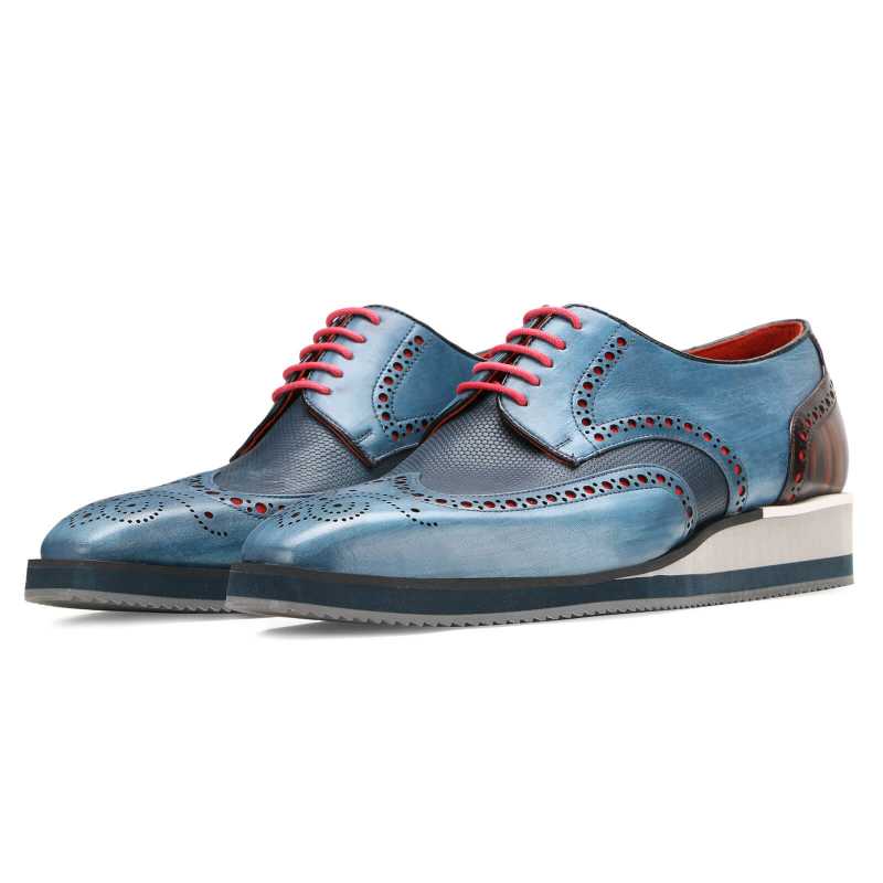 Saxton Wingtip Brogues - Blue Airflexlite