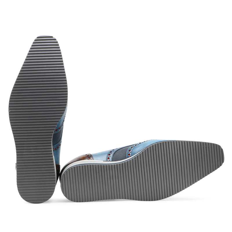 Saxton Wingtip Brogues - Blue Airflexlite