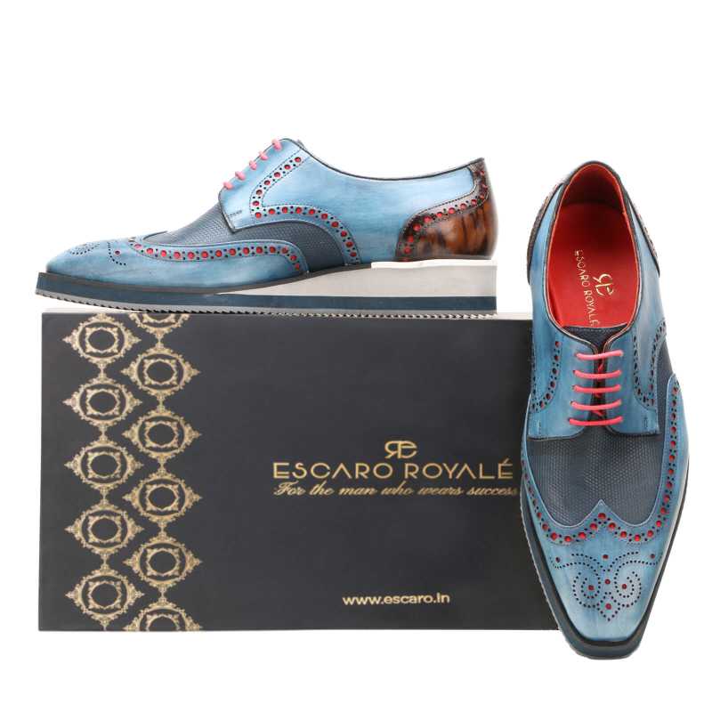 Saxton Wingtip Brogues - Blue Airflexlite
