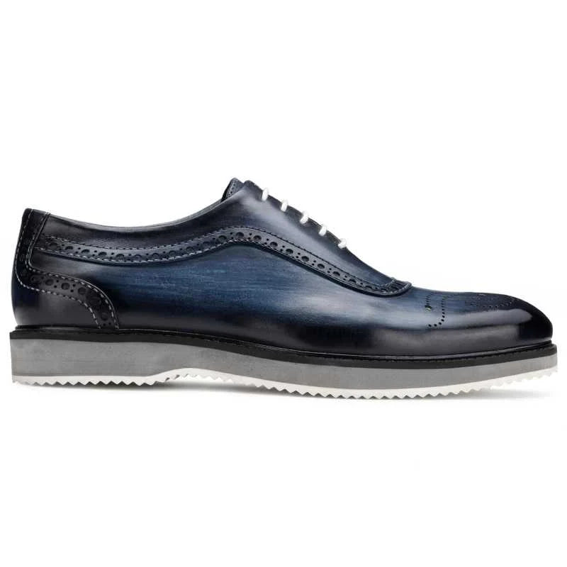 Cortes Designer Oxford Shoes in Blue