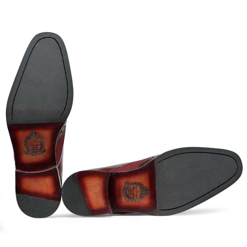 Frederick Wingtip Monks in Wine Ox Red