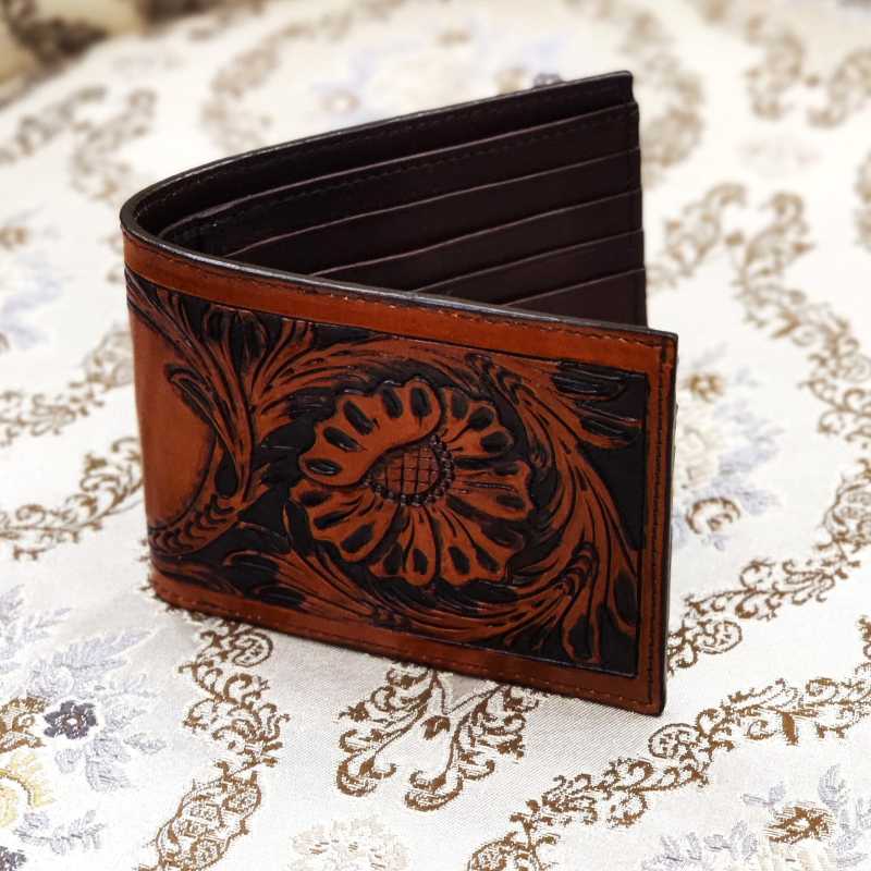The Fiore Hand-Tooled Leather Bi-Fold Wallet