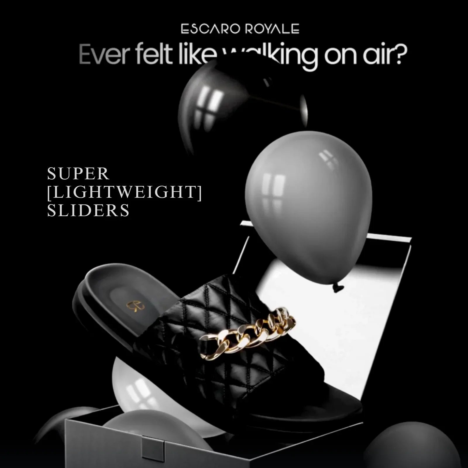 Canberra Cross Sliders in Black with Gold Trims