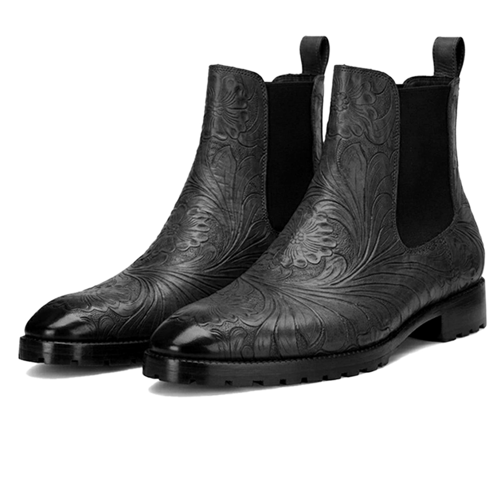 Florentine Handtooled Chelsea Boot In Black