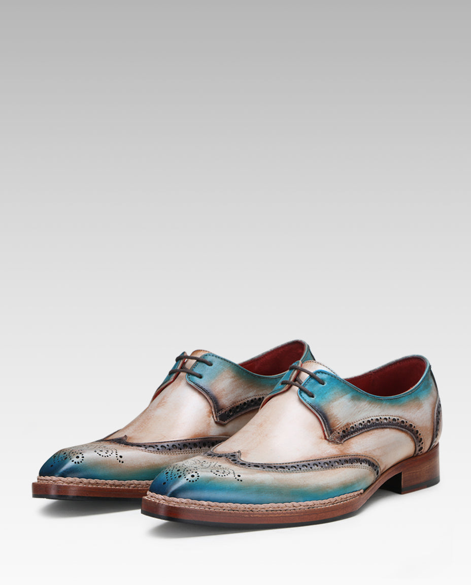 Escaro Royale Handmade Premium Derby Shoes (Gilardo, Grey)