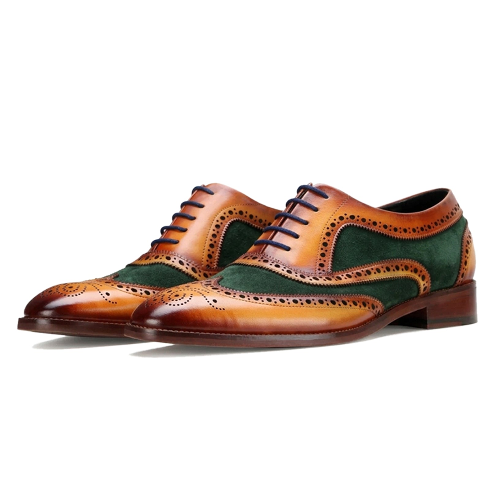 TanGreen Wingtip London Brogues