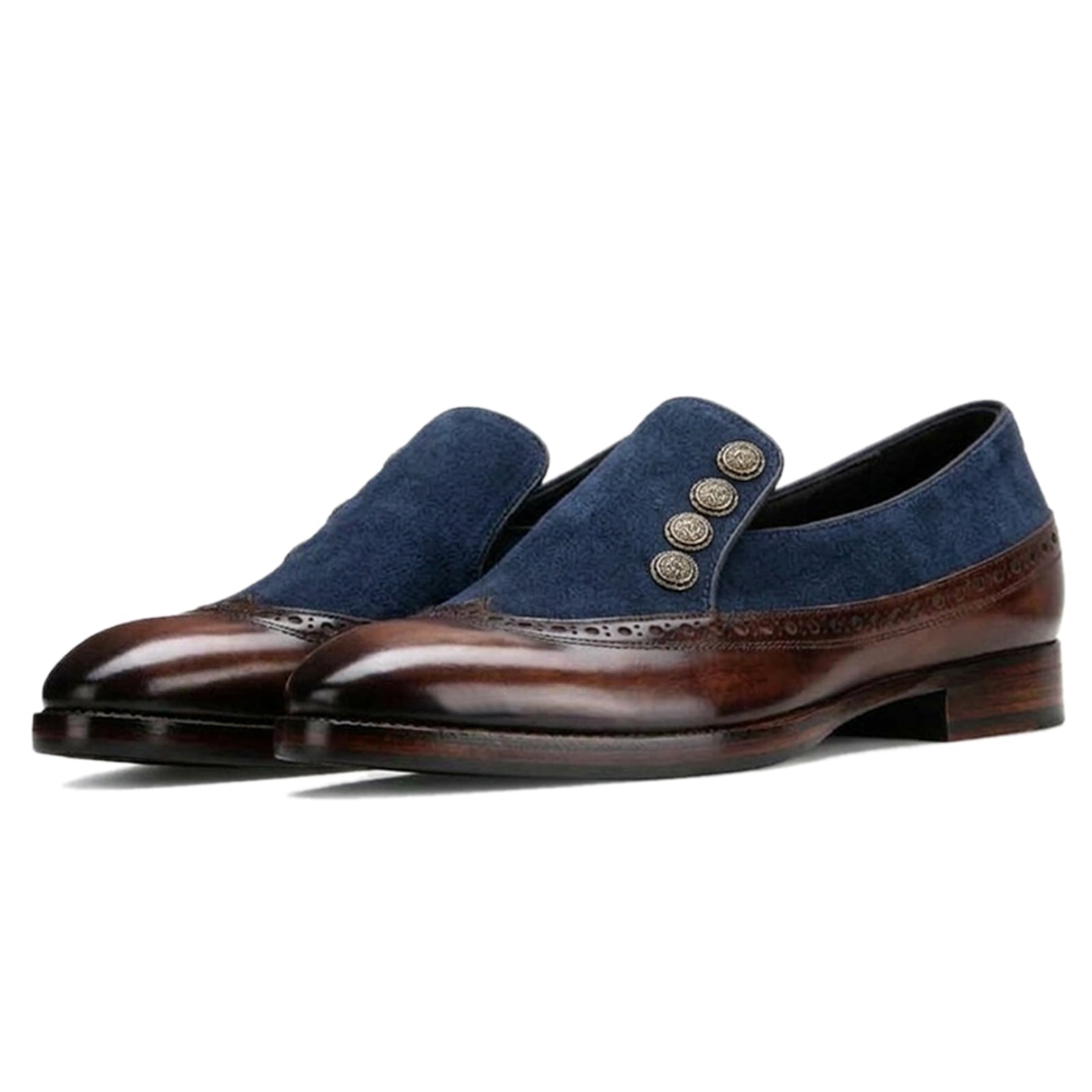 Nimbus Slipons in Brown-Blue