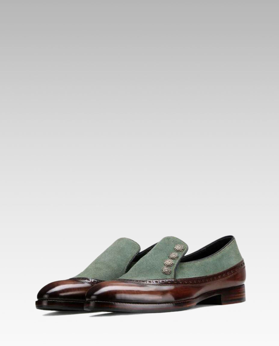 Nimbus Slipons in Brown-Green