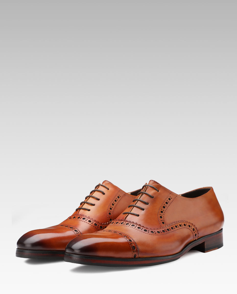 The Vienna Toecap Oxfords In Tan