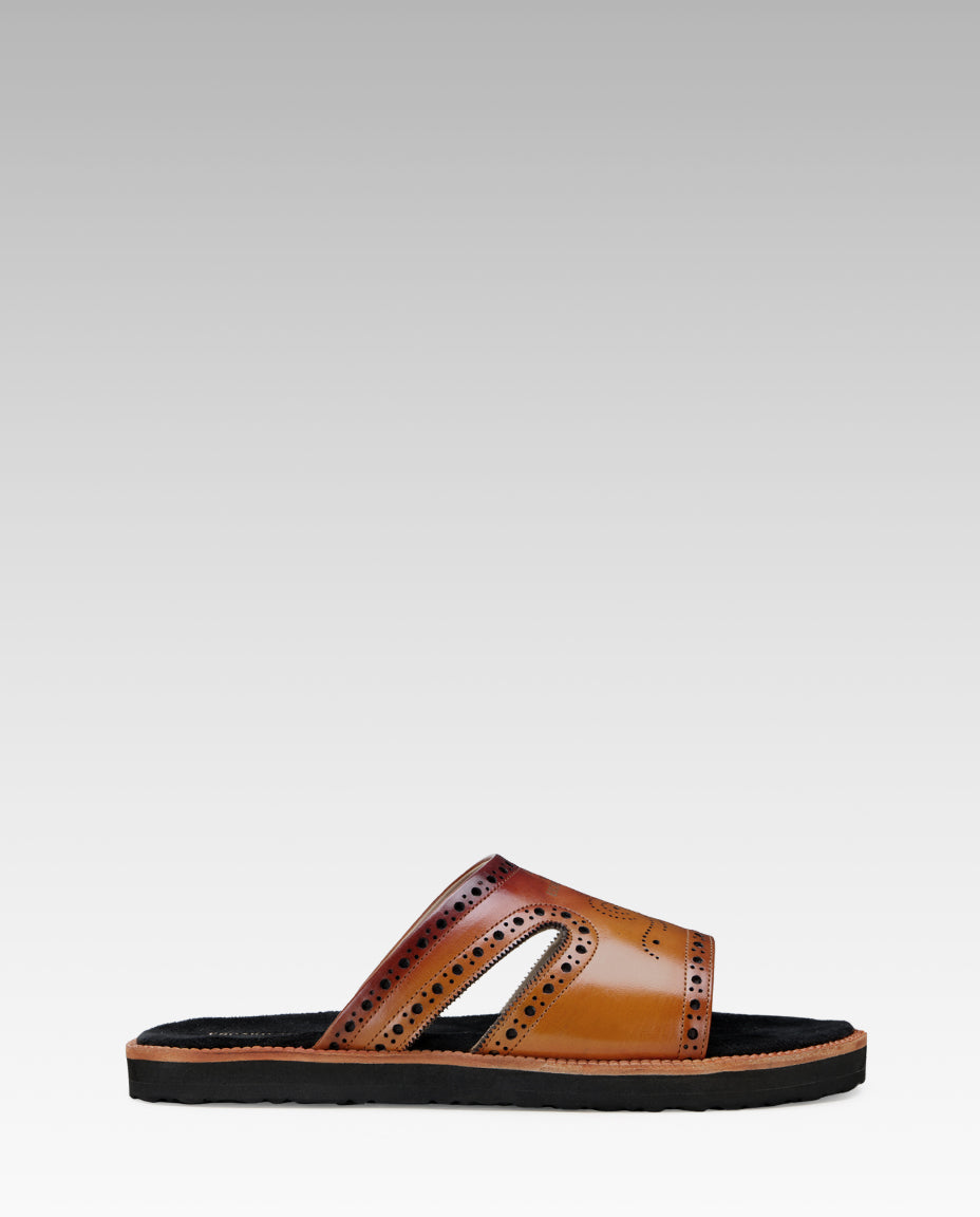 The Windsor Hand Patina Leather Slippers