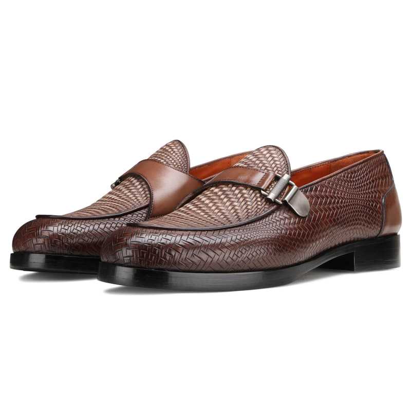 Tempe Weave-Pattern Single Monk Loafers