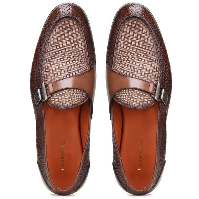 Tempe Weave-Pattern Single Monk Loafers