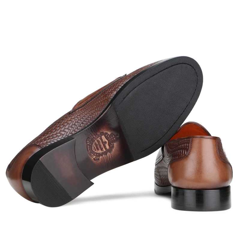 Tempe Weave-Pattern Single Monk Loafers
