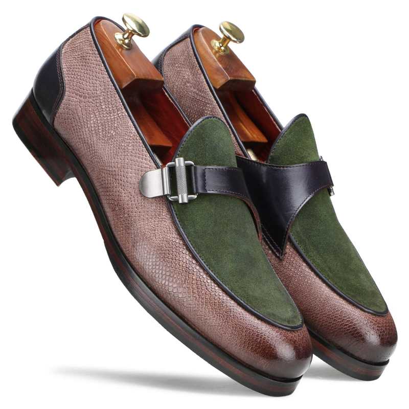 Sable Buckled Loafers in Olive