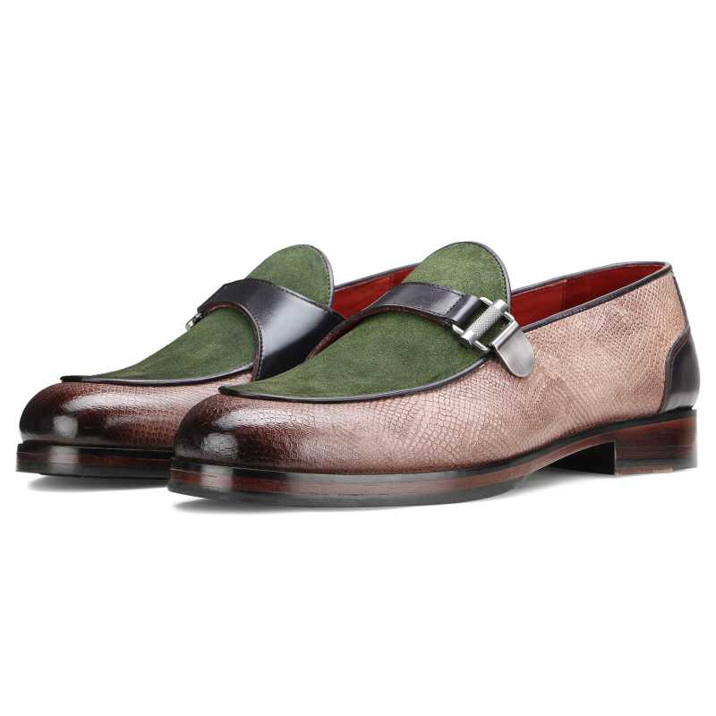 Sable Buckled Loafers in Olive