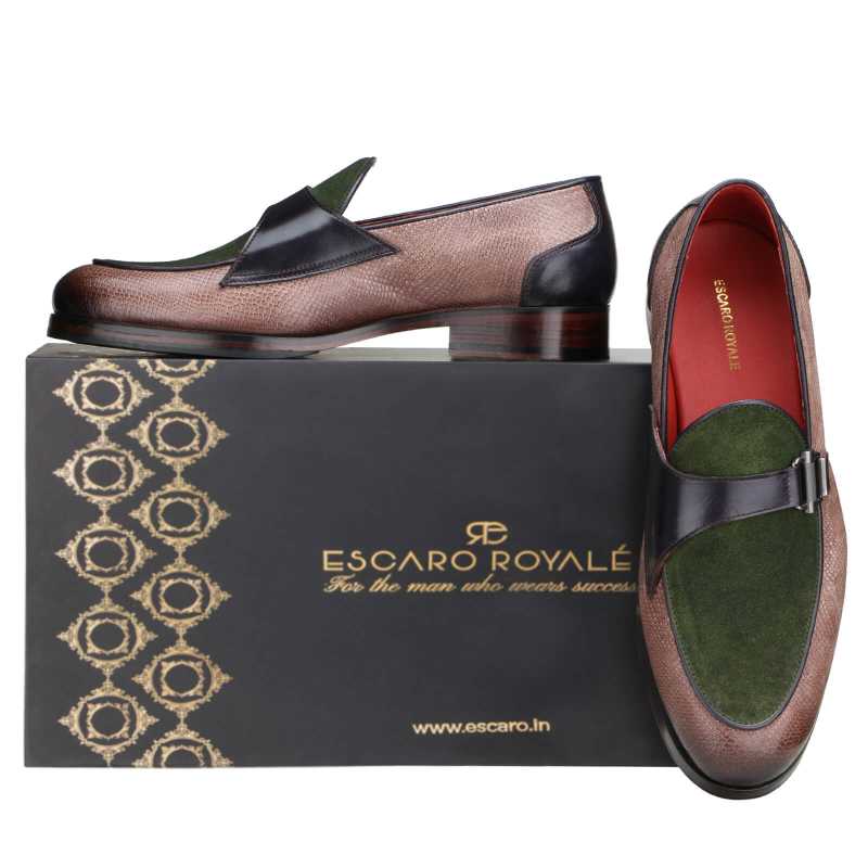 Sable Buckled Loafers in Olive