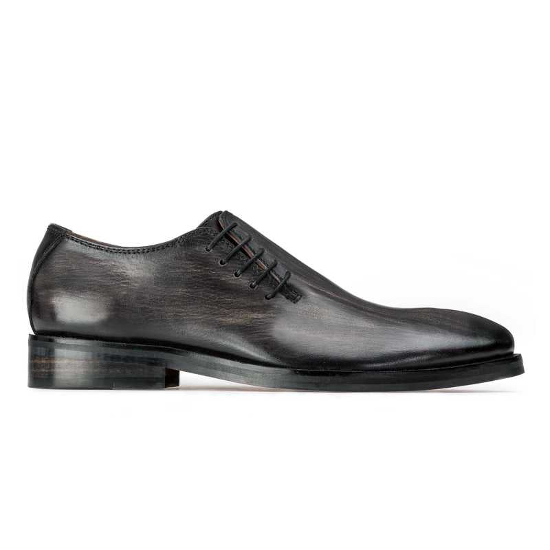 Side-Laceup Black-Gray Ashwood Wholecut Oxford