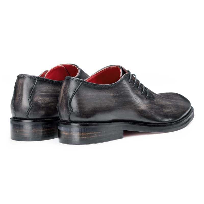Side-Laceup Black-Gray Ashwood Wholecut Oxford