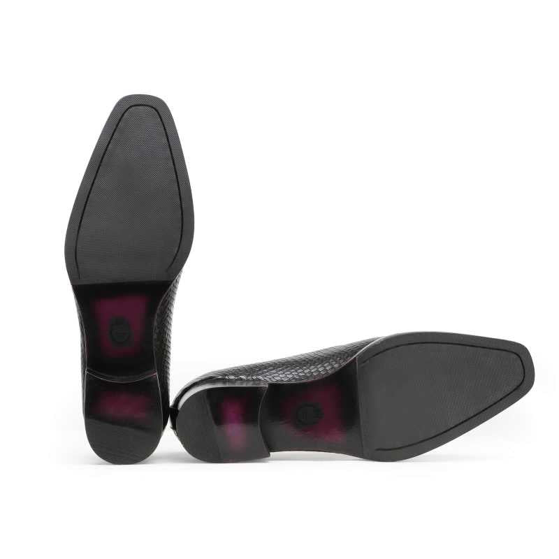 Silica Python Textured Loafers In Olive Tan Ombre