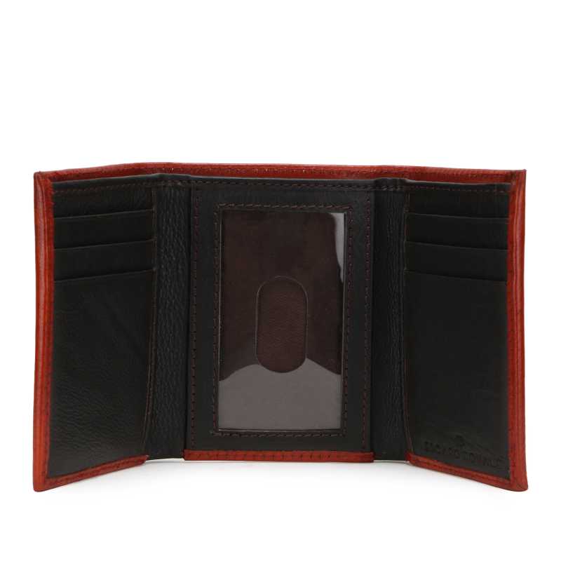 The Zurich Hand-Tooled Leather Tri-Fold Wallet