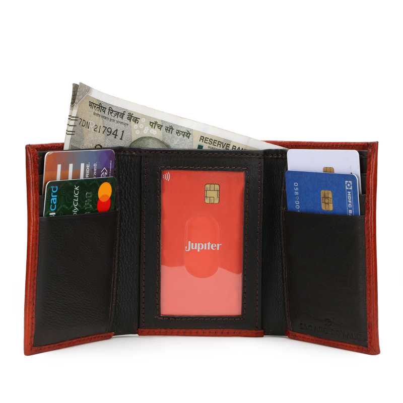 The Zurich Hand-Tooled Leather Tri-Fold Wallet