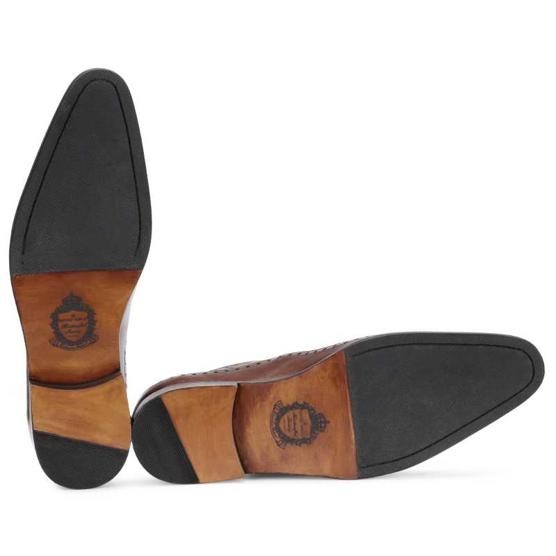 The Cabot Tripple Textured Oxford In Brown Tan