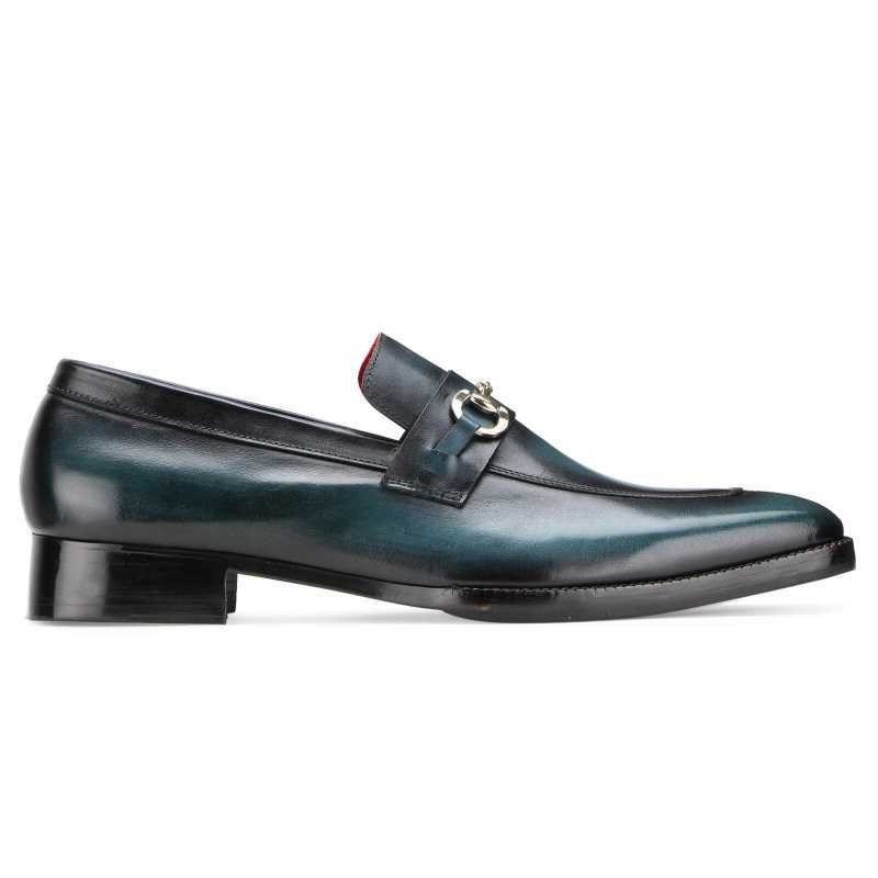Vanetia Ombre Horsebit Loafers In Teal Blue