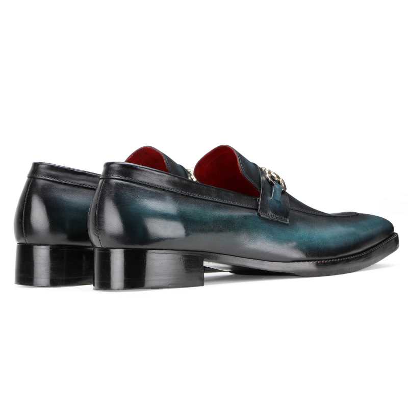 Vanetia Ombre Horsebit Loafers In Teal Blue