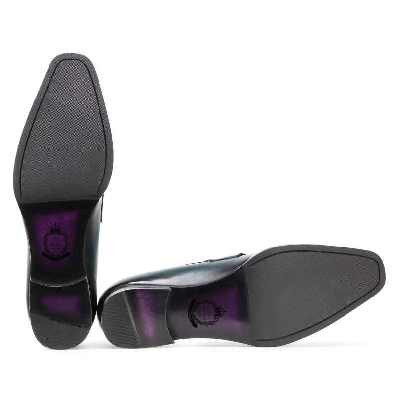 Vanetia Ombre Horsebit Loafers In Teal Blue