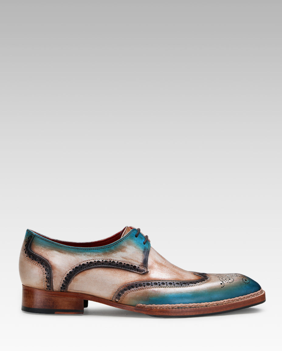 Escaro Royale Handmade Premium Derby Shoes (Gilardo, Grey)