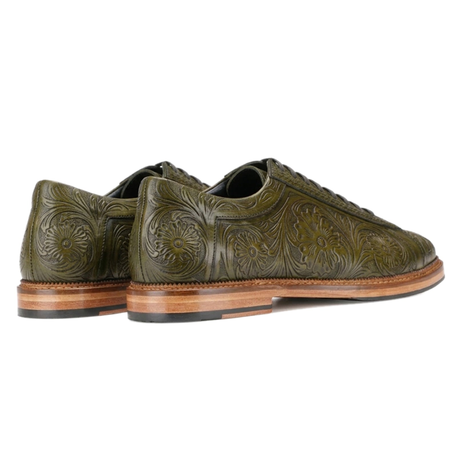 Strumento Handtooled Derby in Olive