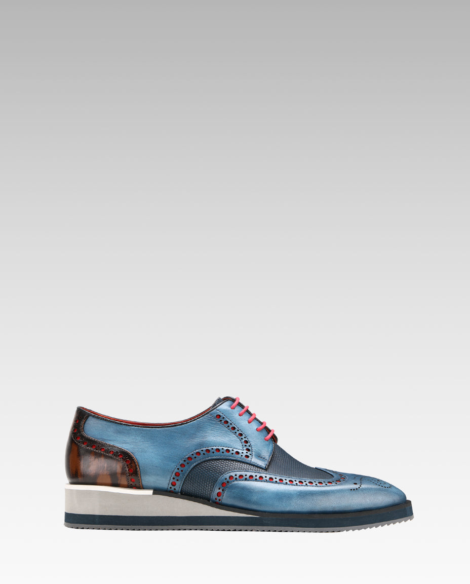 Saxton Wingtip Brogues - Blue Airflexlite