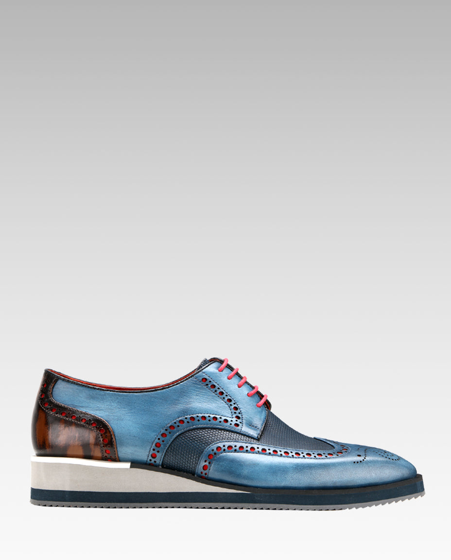 Saxton Wingtip Brogues - Blue Airflexlite