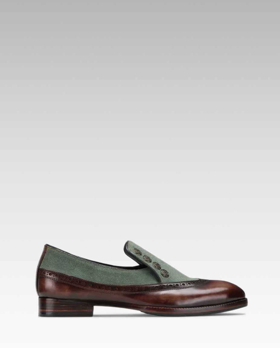 Nimbus Slipons in Brown-Green