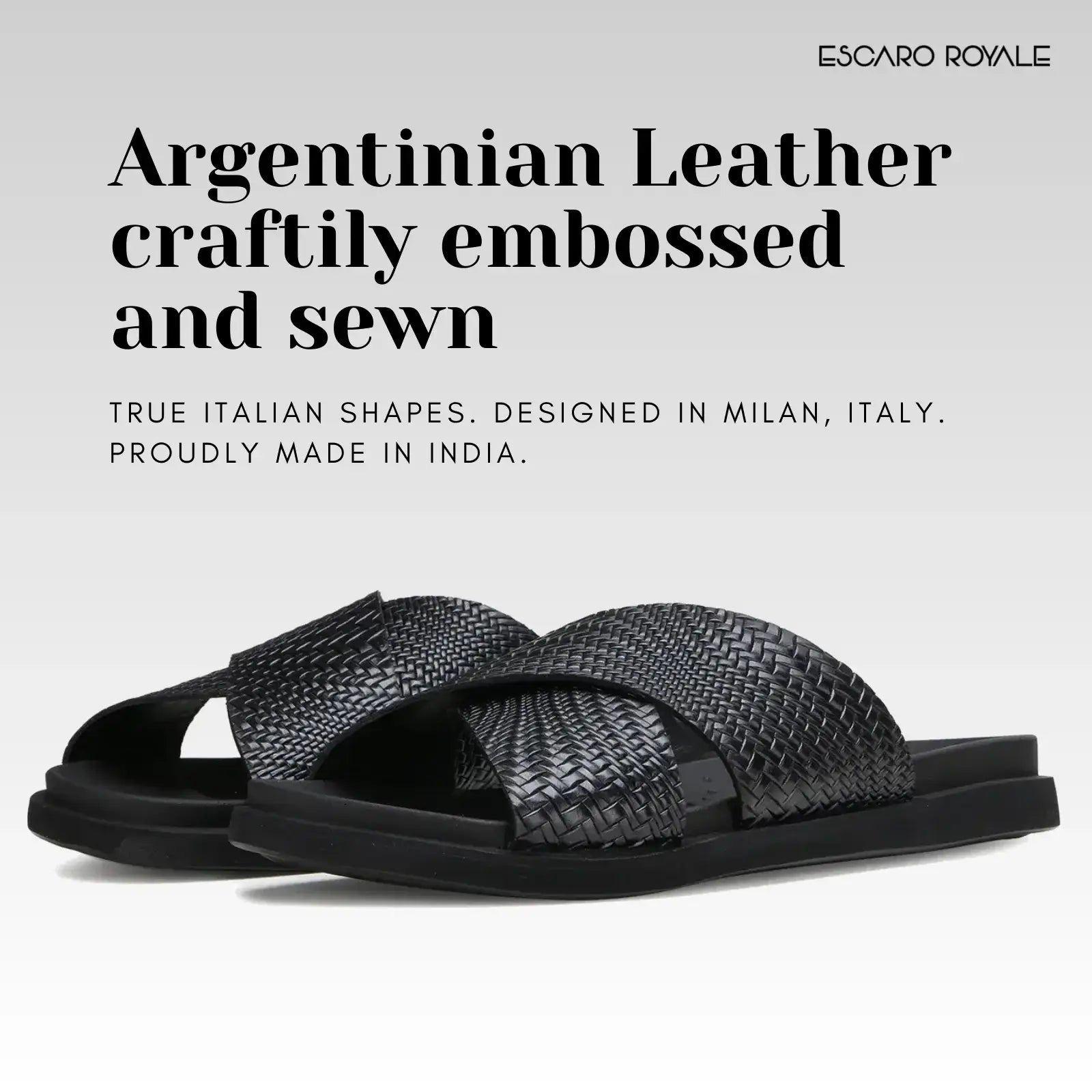 Stevens Weaved Leather Cross Sliders