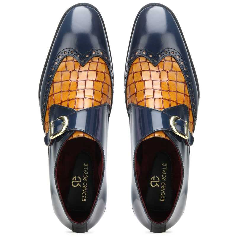 Arista Textured Monk Strap Shoes