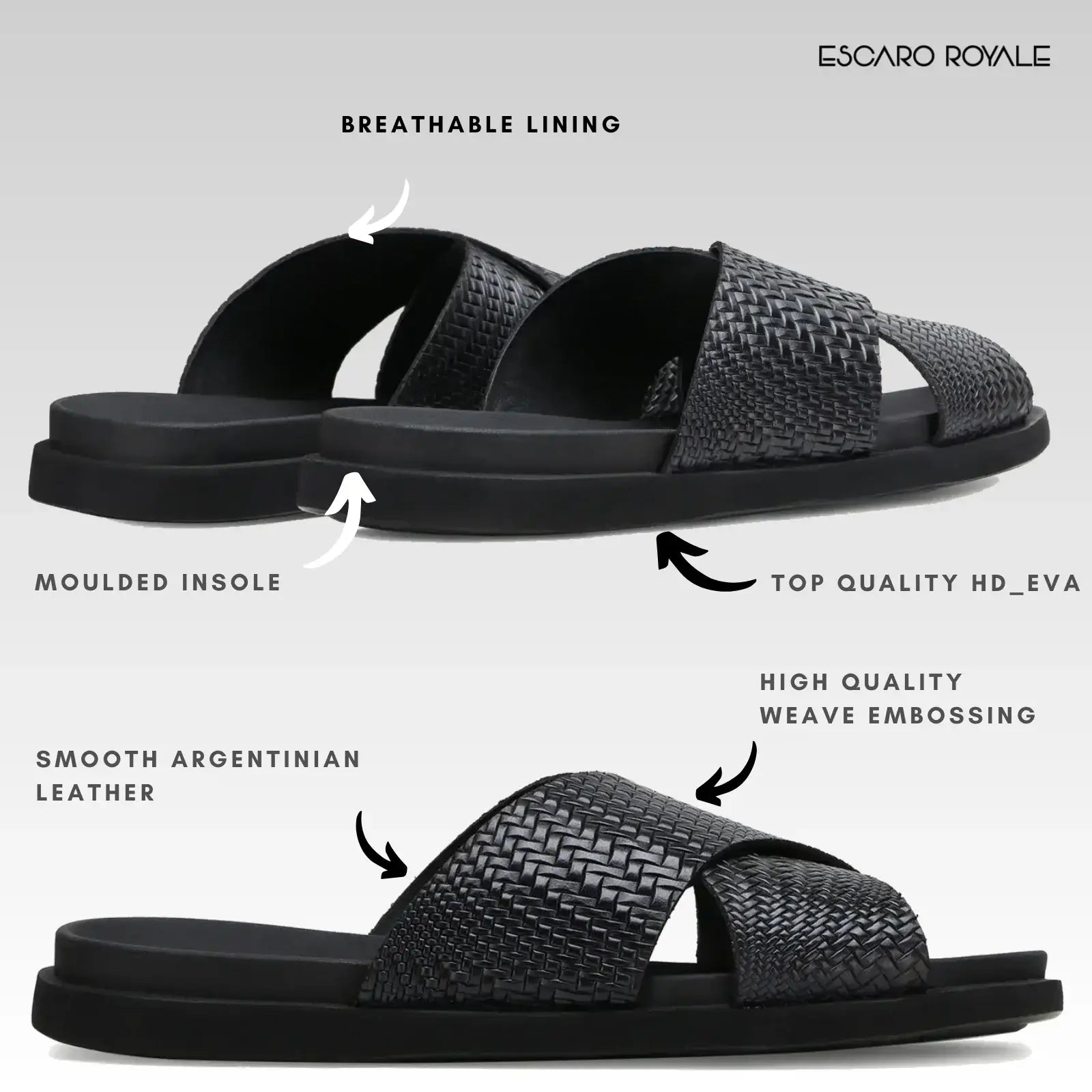 Stevens Weaved Leather Cross Sliders