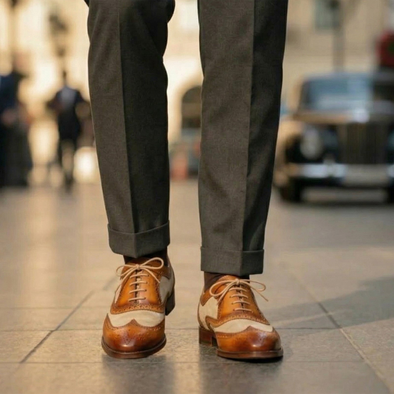 TanBeige Wingtip London Brogues