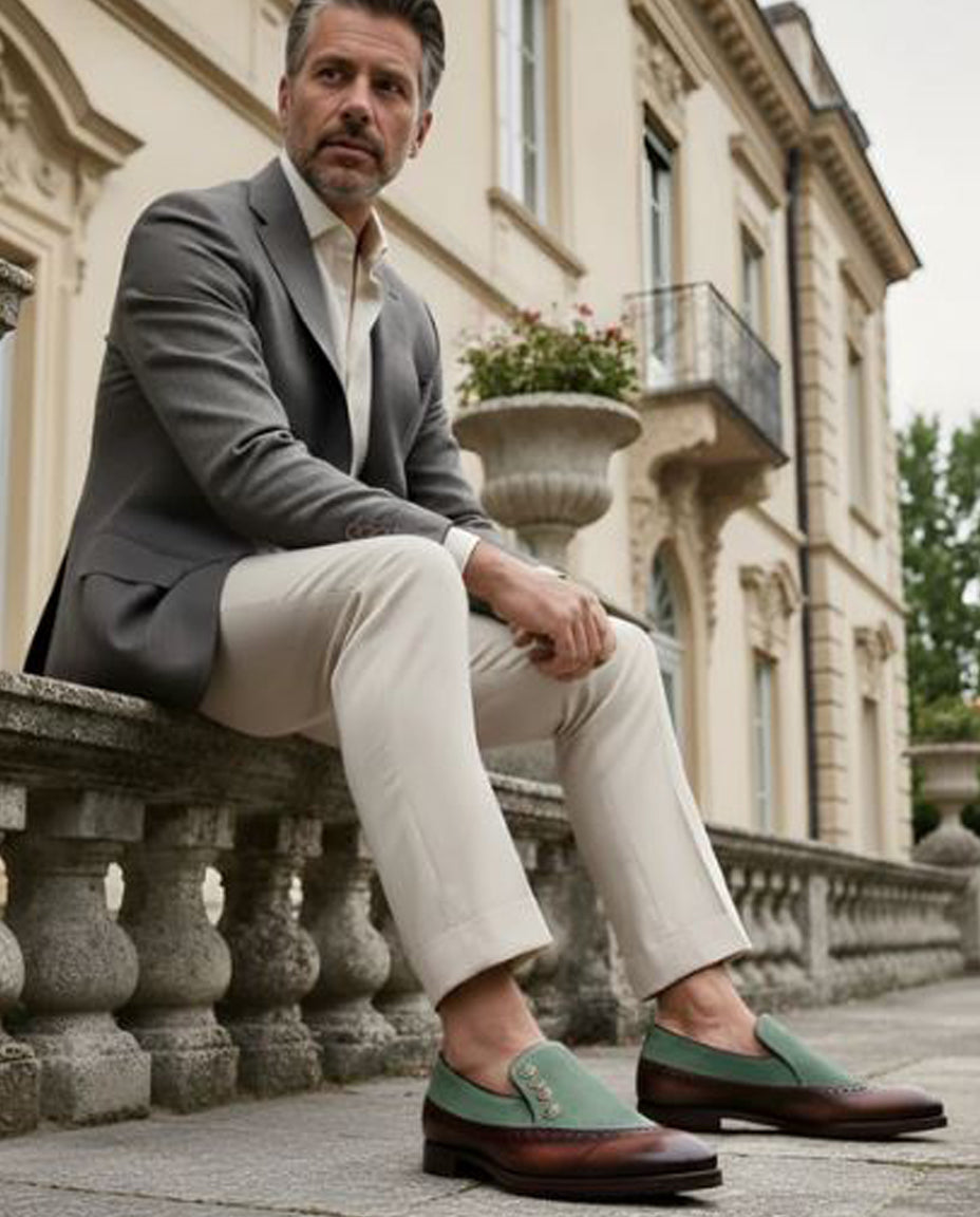 Nimbus Slipons in Brown-Green