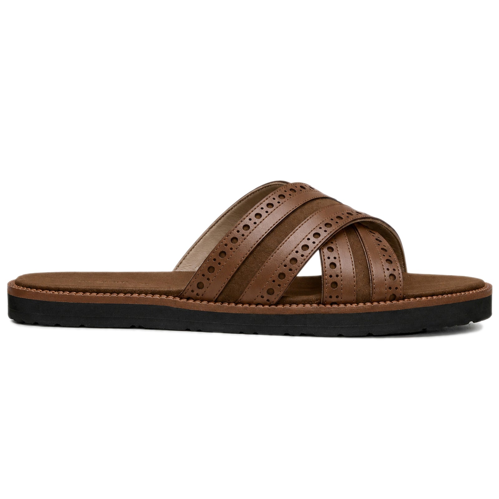 The Veneto Crossband Sliders in Brown