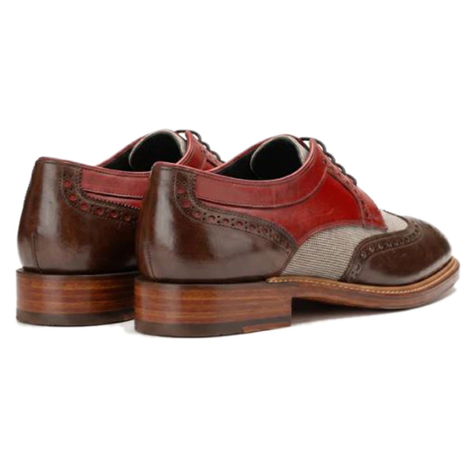 Draz Goodyear Welted Wingtip Brogues in WineRed-Brown