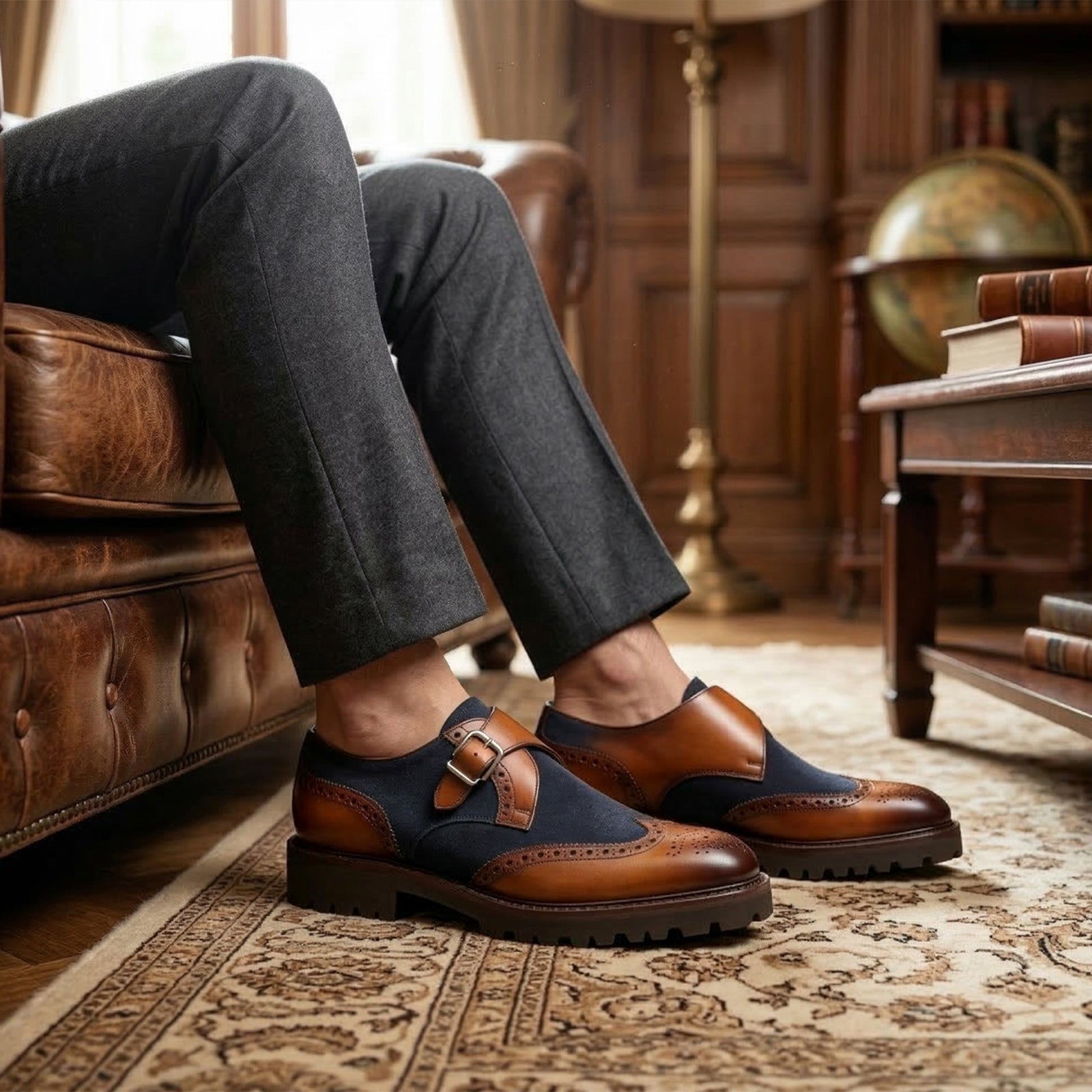 Leon Monks in Tan-Blue
