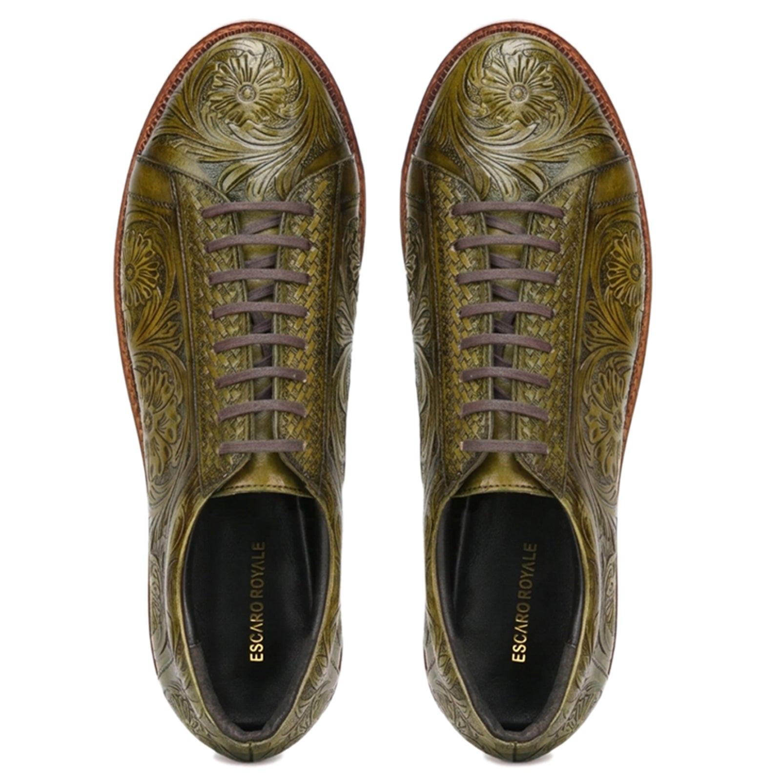 Strumento Handtooled Derby in Olive