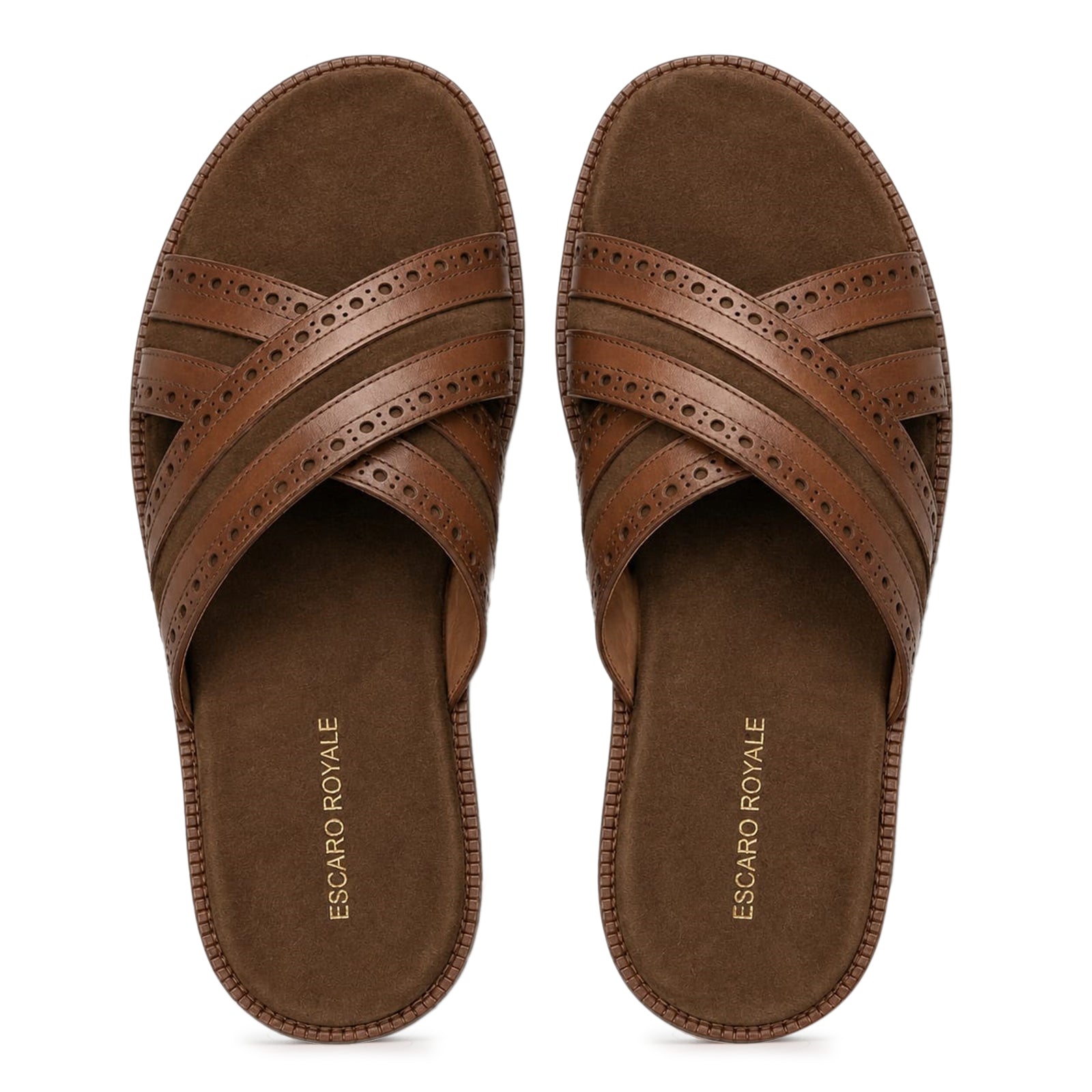 The Veneto Crossband Sliders in Brown
