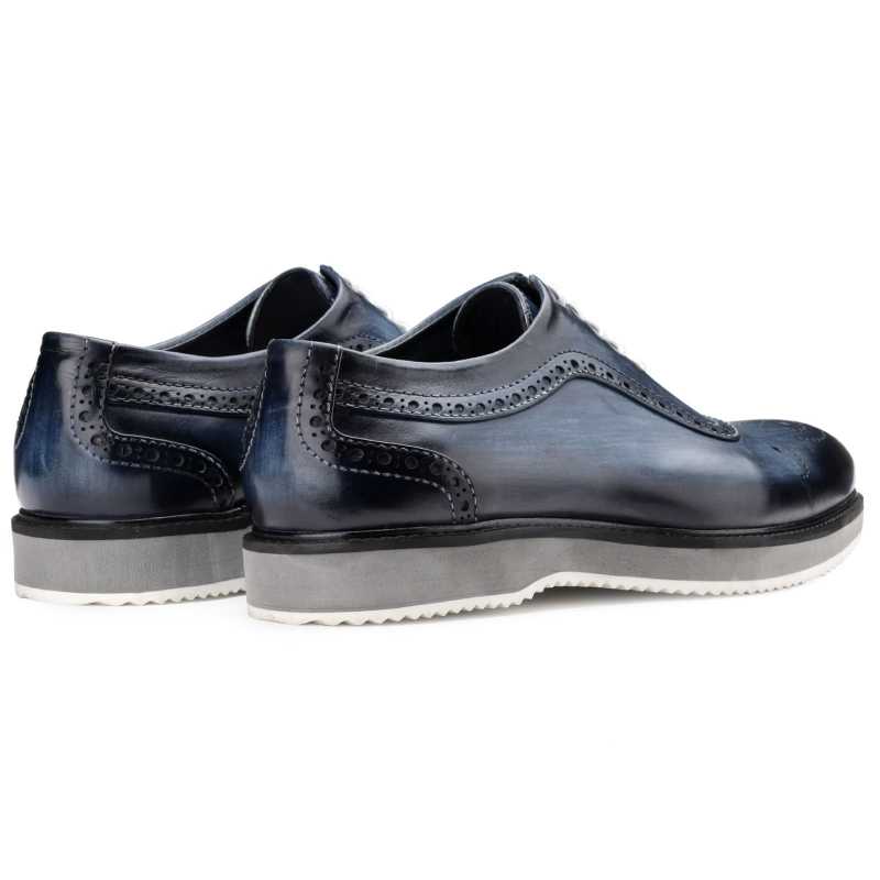 Cortes Designer Oxford Shoes in Blue