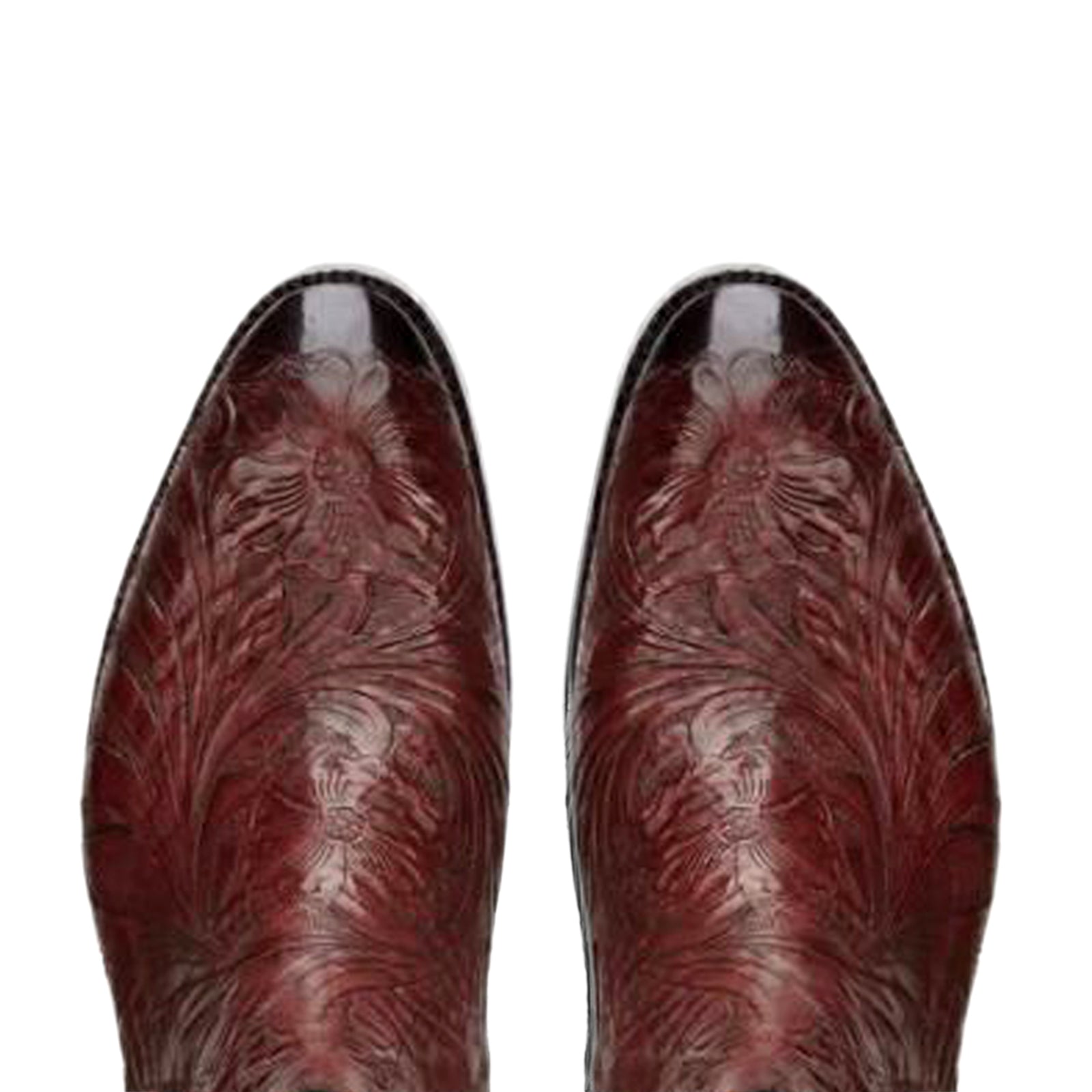 Florentine Handtooled Chelsea Boot in Burgundy