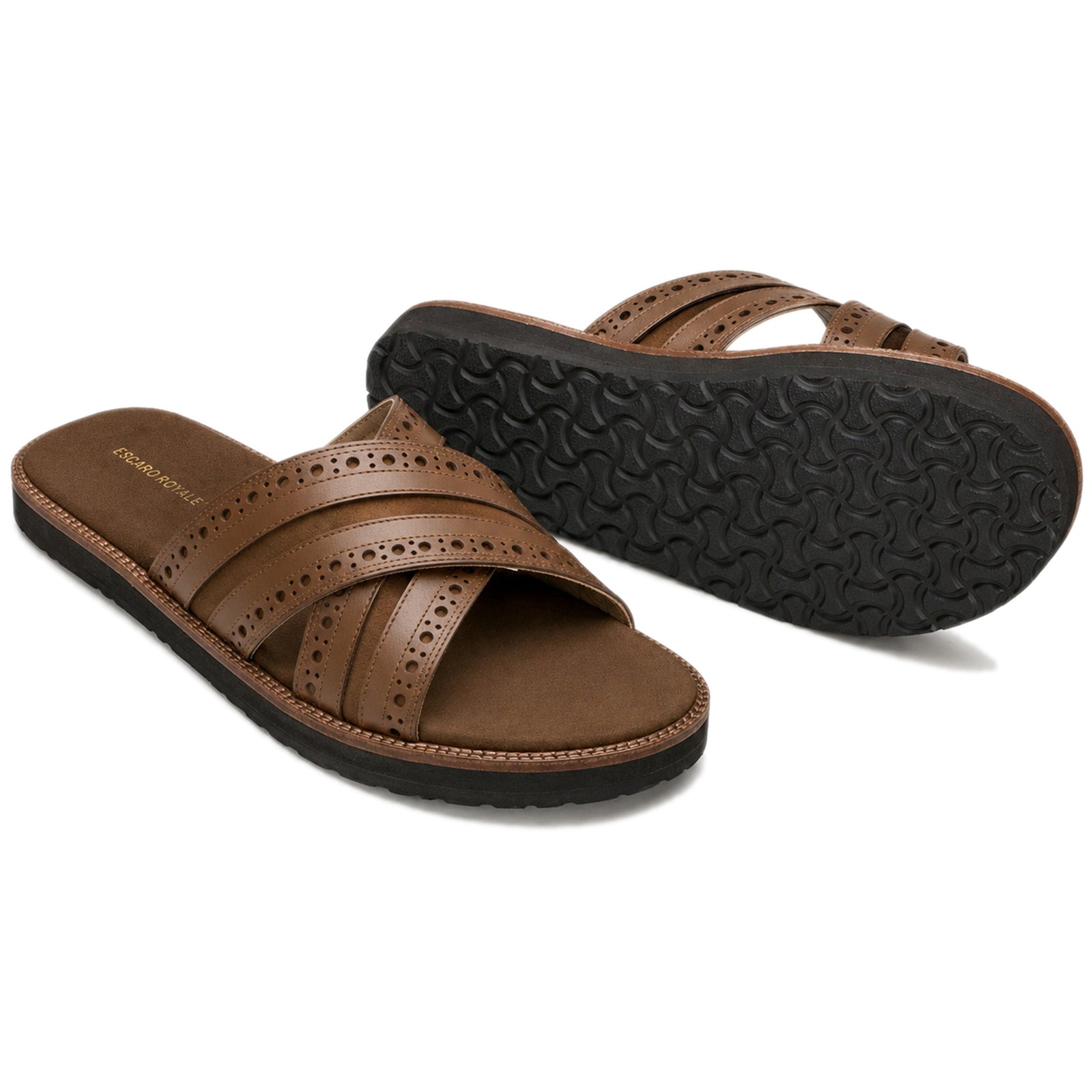 The Veneto Crossband Sliders in Brown