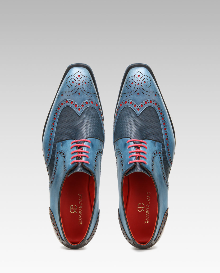 Saxton Wingtip Brogues - Blue Airflexlite